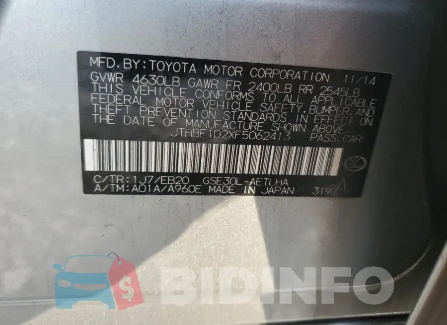 JTHBF1D2XF5062413 Photo# 12