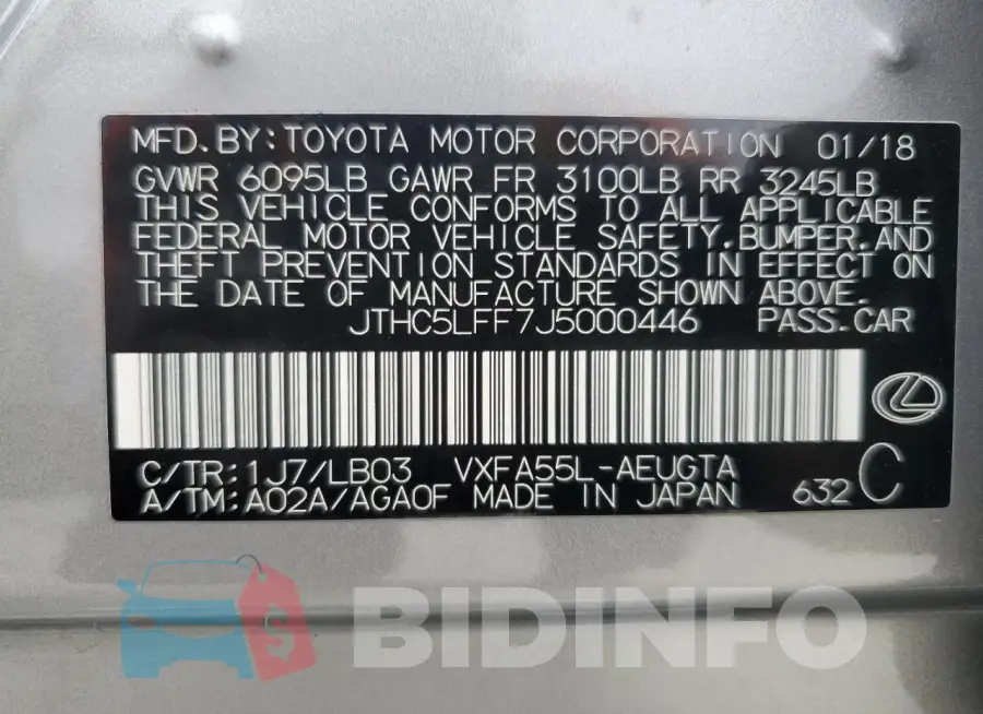 JTHC5LFF7J5000446 Photo# 13