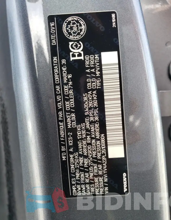 YV4A22PL2G1068604 Photo# 13