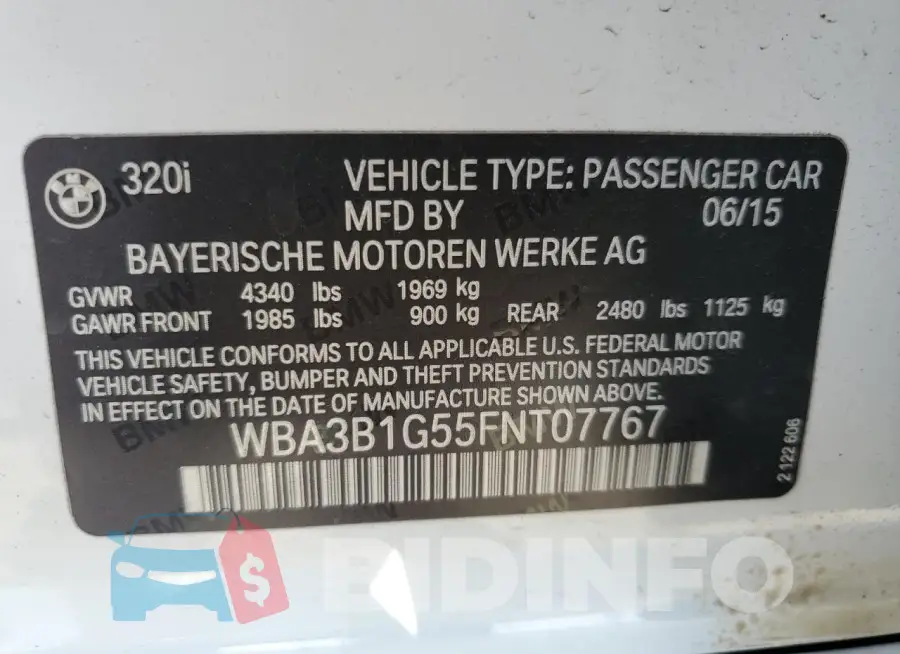 WBA3B1G55FNT07767 Photo# 12