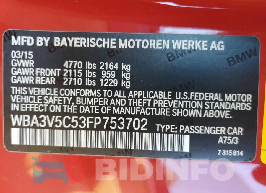 WBA3V5C53FP753702 Photo# 13