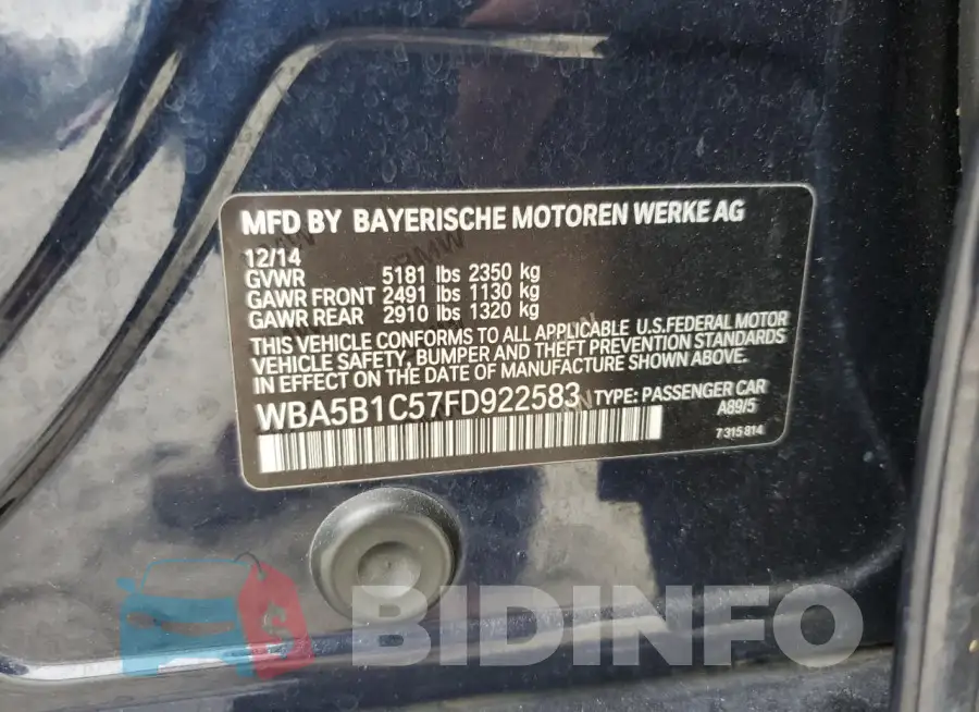WBA5B1C57FD922583 Photo# 13