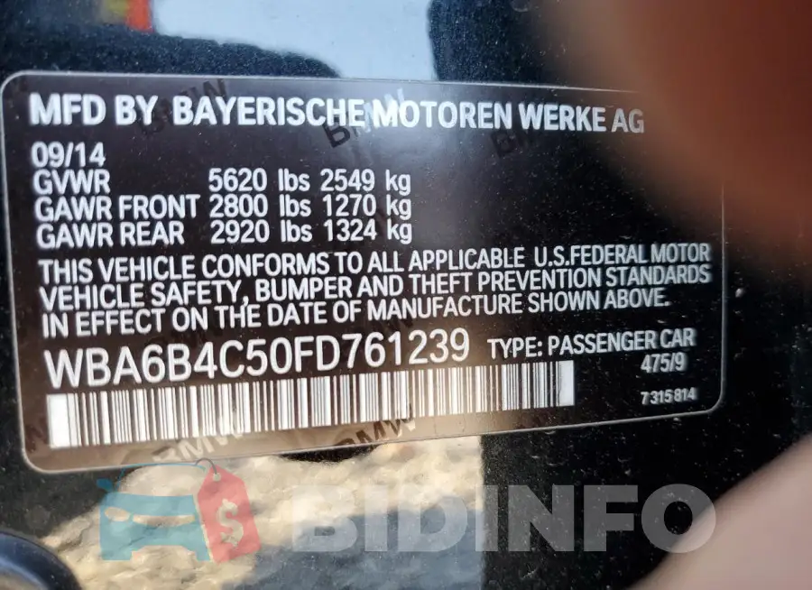 WBA6B4C50FD761239 Photo# 12