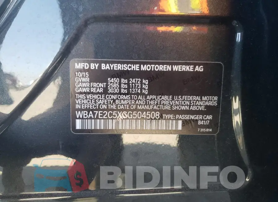 WBA7E2C5XGG504508 Photo# 12