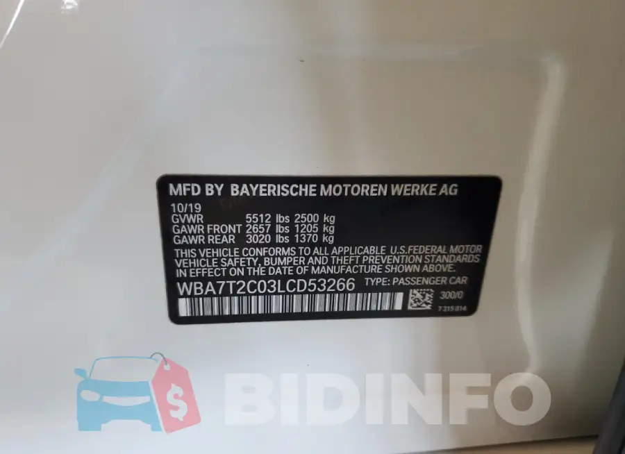 WBA7T2C03LCD53266 Photo# 12