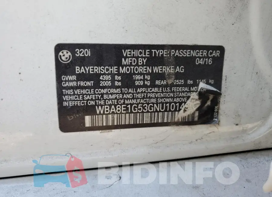 WBA8E1G53GNU10149 Photo# 12