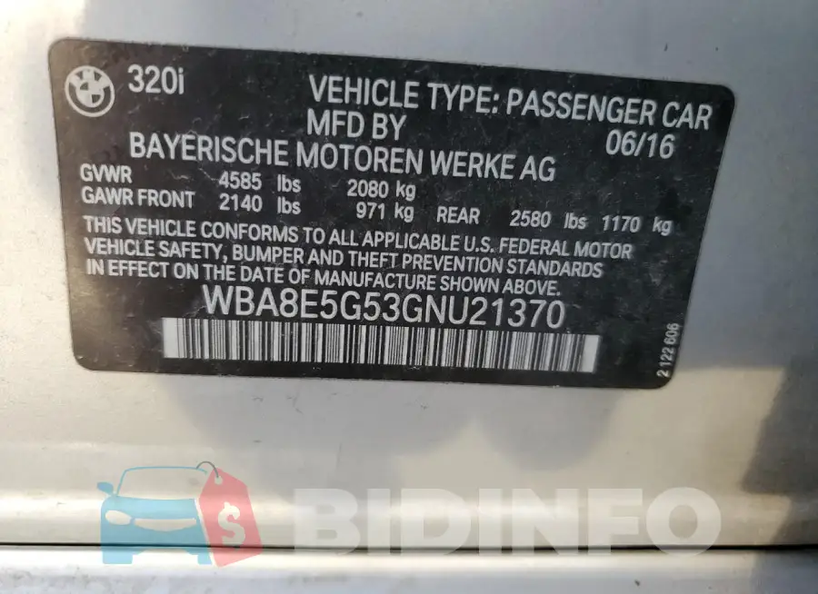WBA8E5G53GNU21370 Photo# 12