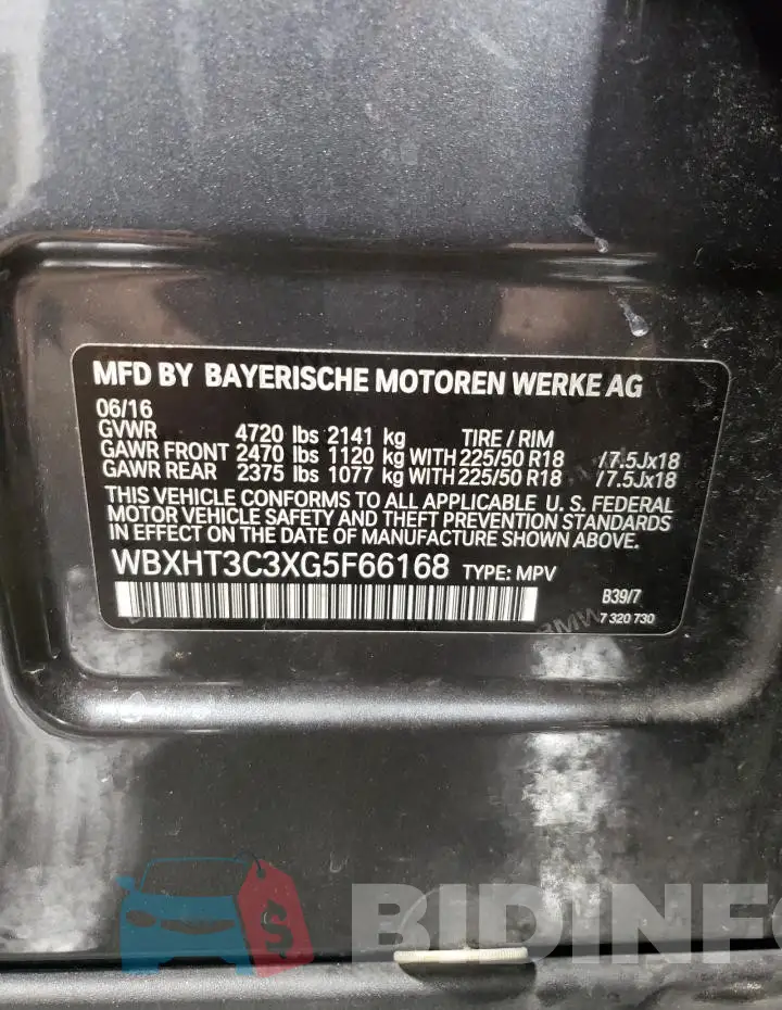 WBXHT3C3XG5F66168 Photo# 14