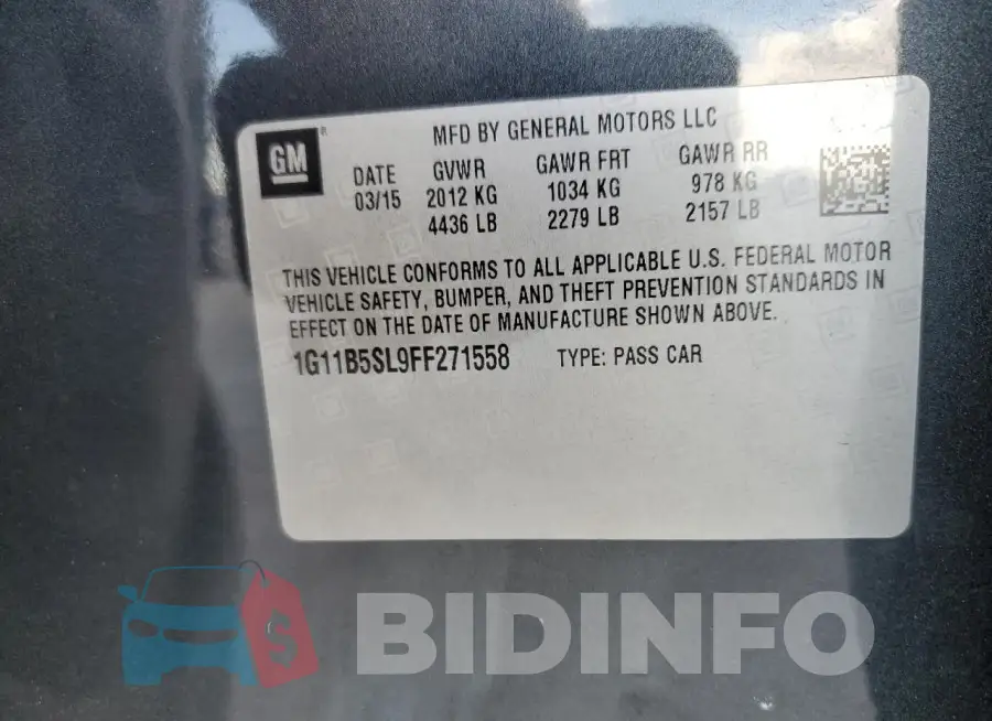 1G11B5SL9FF271558 Photo# 12