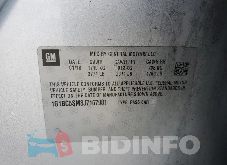 1G1BC5SM8J7167981 Photo# 12