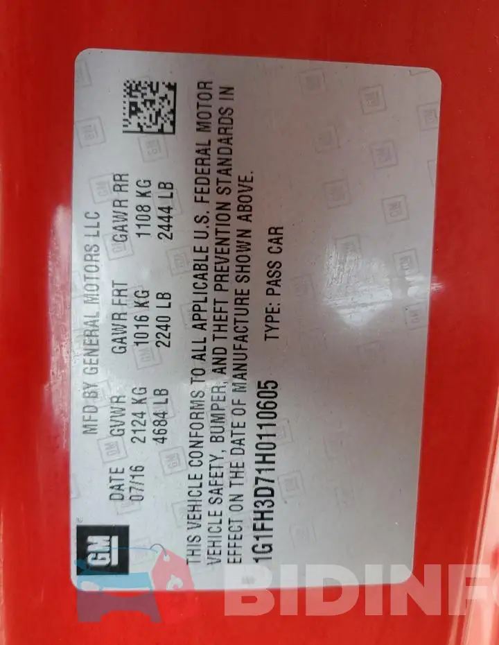 1G1FH3D71H0110605 Photo# 12