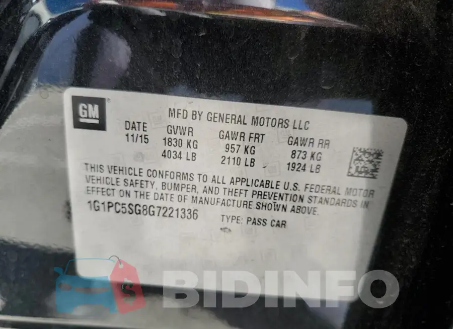 1G1PC5SG8G7221336 Photo# 12