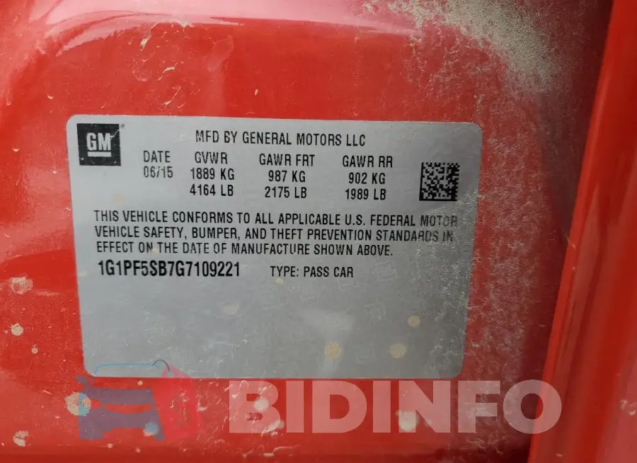1G1PF5SB7G7109221 Photo# 12