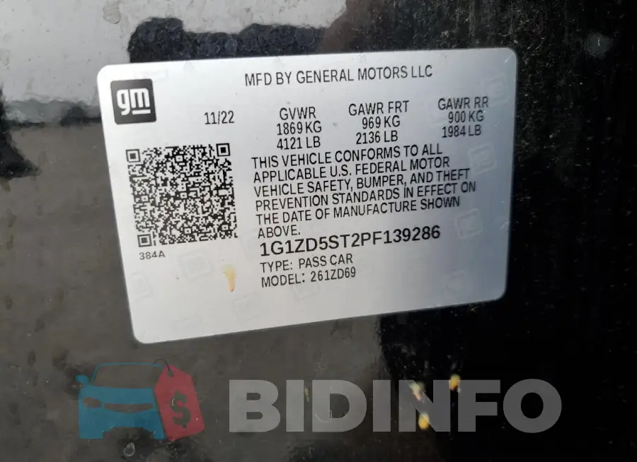 1G1ZD5ST2PF139286 Photo# 12