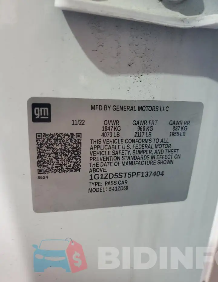 1G1ZD5ST5PF137404 Photo# 12