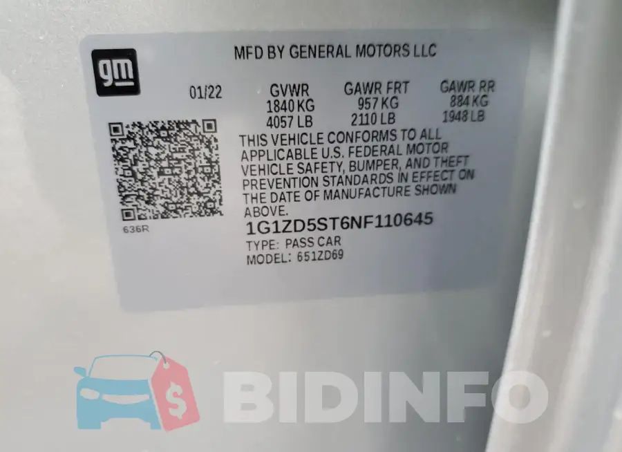 1G1ZD5ST6NF110645 Photo# 12