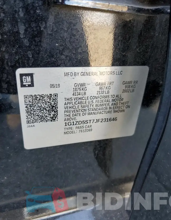 1G1ZD5ST7JF231646 Photo# 12