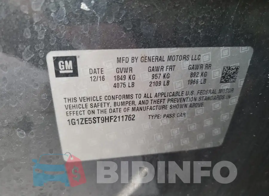 1G1ZE5ST9HF211762 Photo# 12