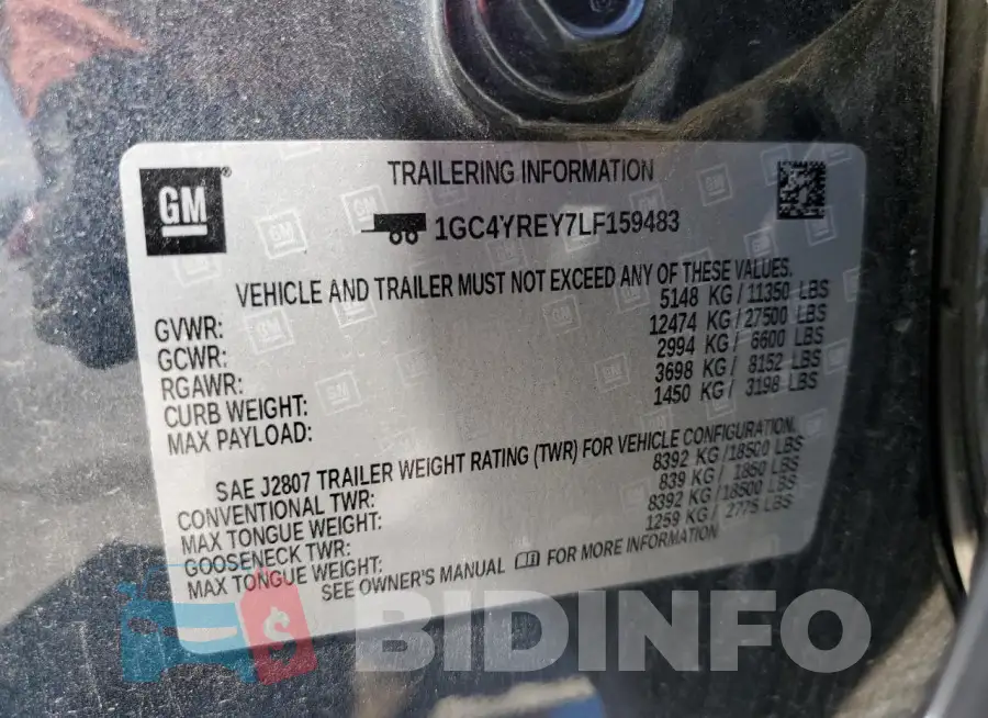 1GC4YREY7LF159483 Photo# 12