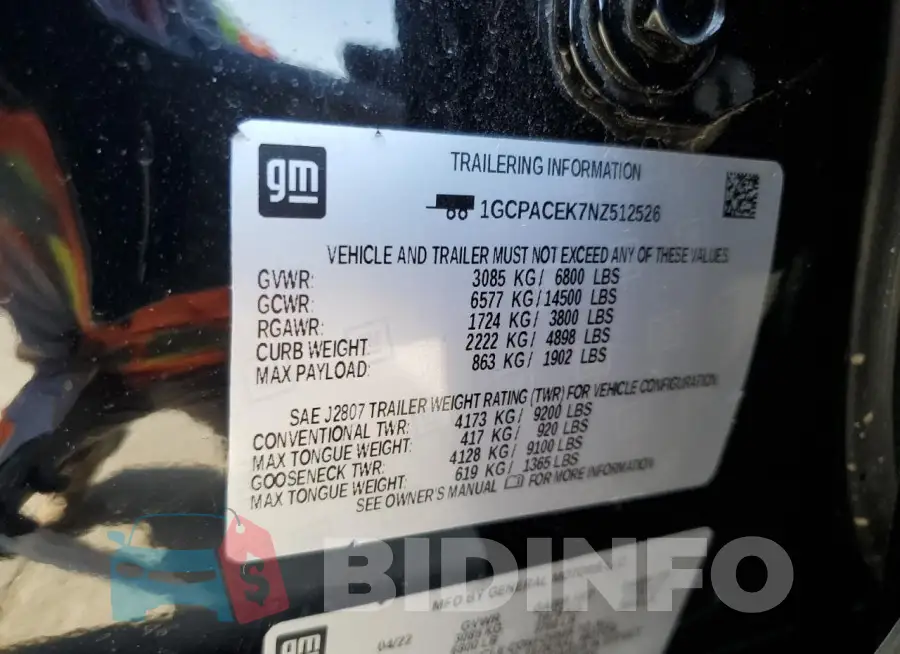 1GCPACEK7NZ512526 Photo# 12