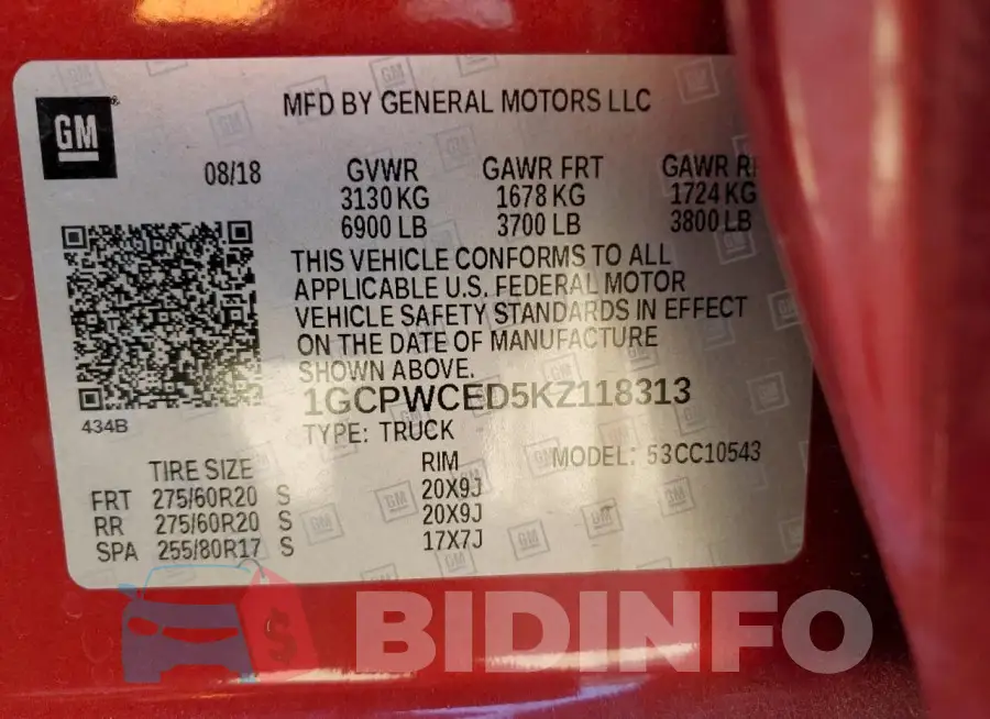 1GCPWCED5KZ118313 Photo# 13