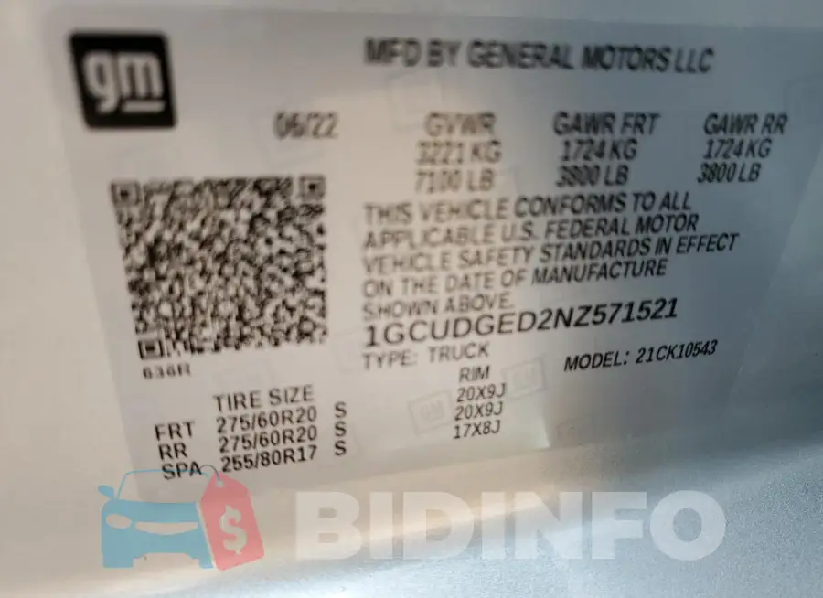 1GCUDGED2NZ571521 Photo# 13