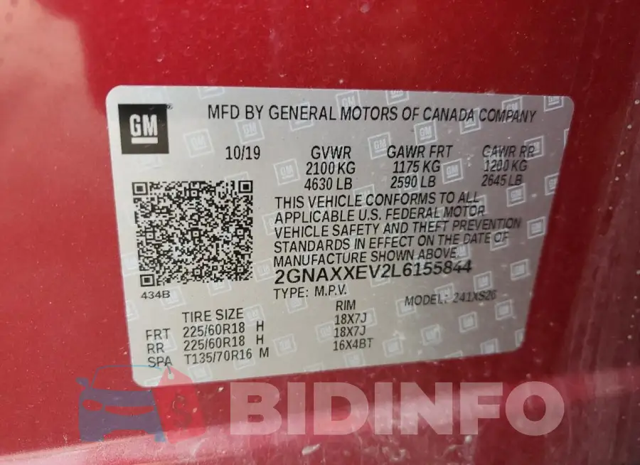 2GNAXXEV2L6155844 Photo# 14