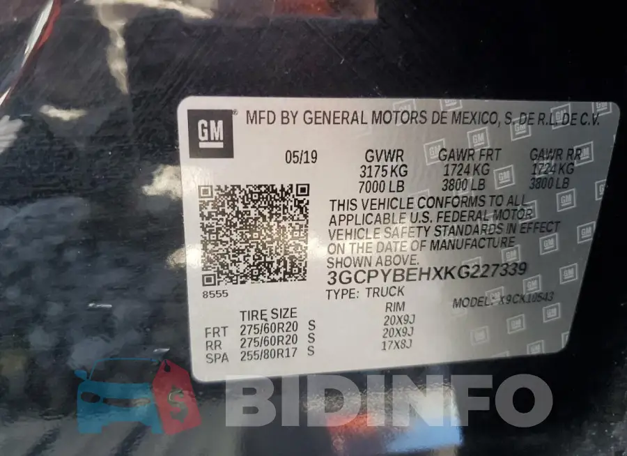 3GCPYBEHXKG227339 Photo# 12
