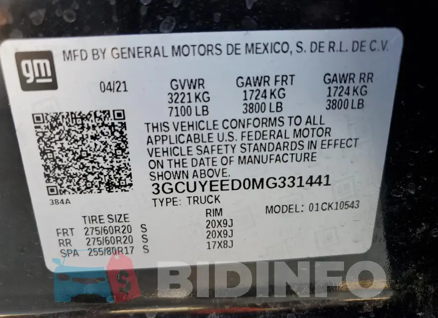 3GCUYEED0MG331441 Photo# 12