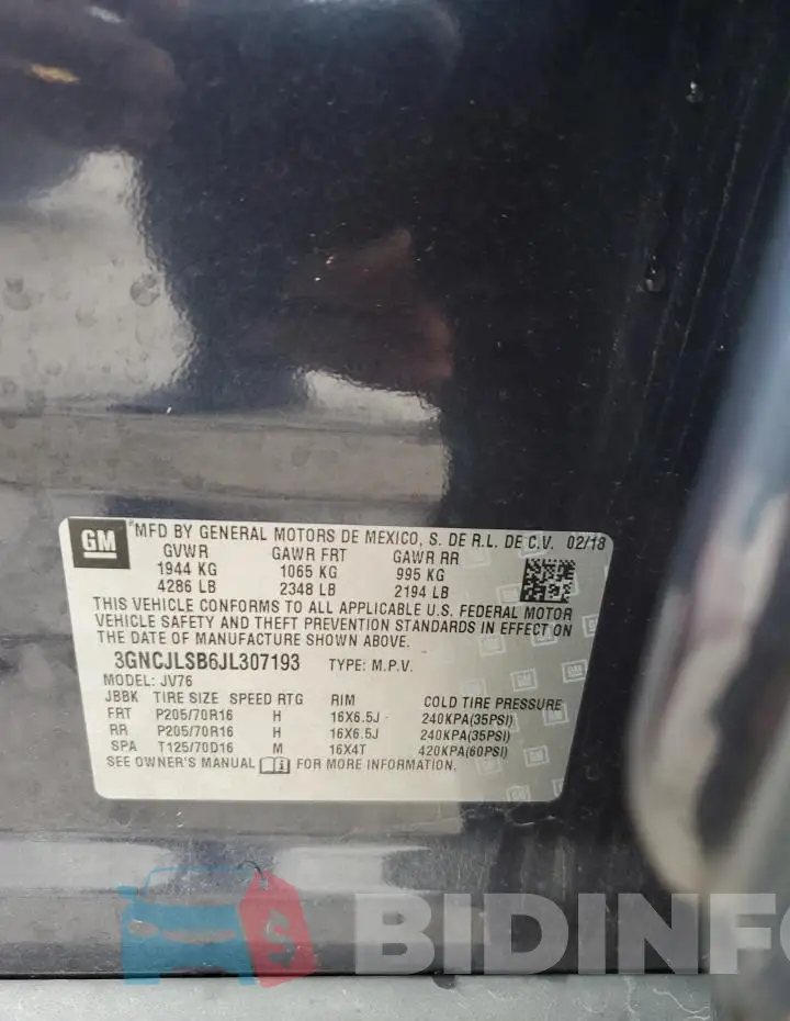 3GNCJLSB6JL307193 Photo# 13