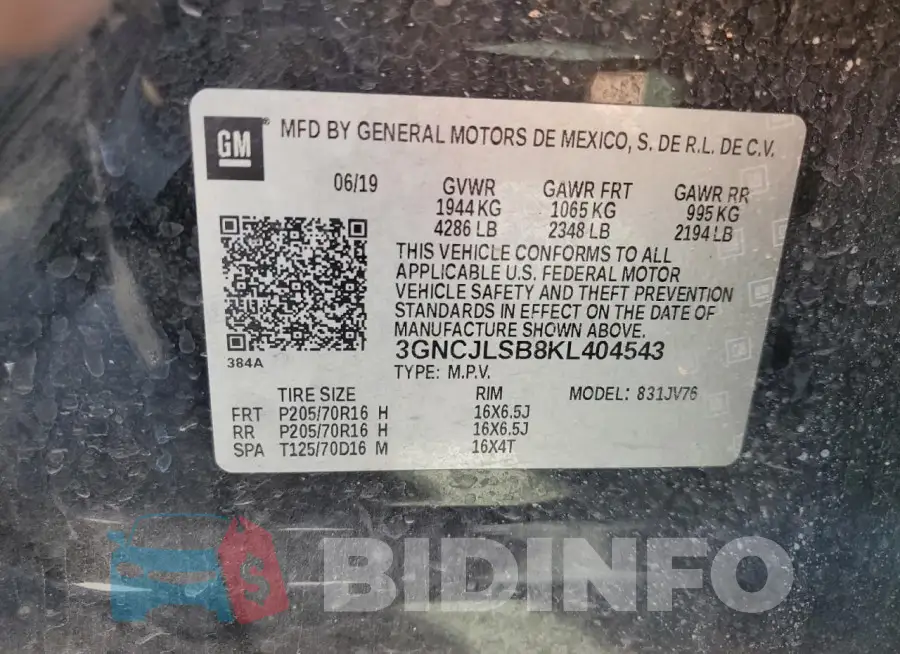 3GNCJLSB8KL404543 Photo# 13