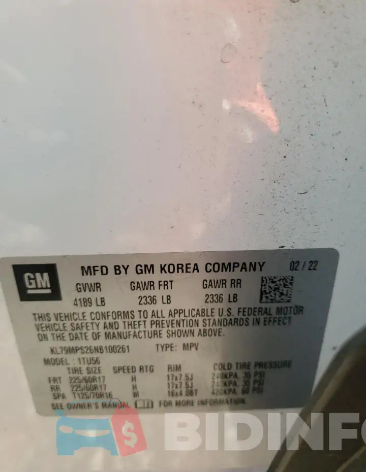 KL79MPS26NB100261 Photo# 12
