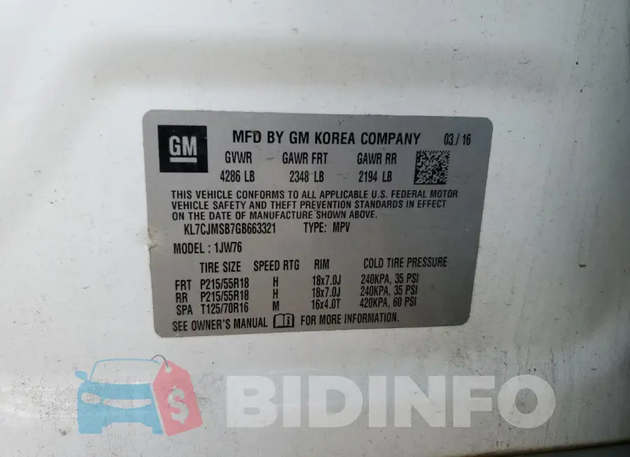 KL7CJMSB7GB663321 Photo# 14