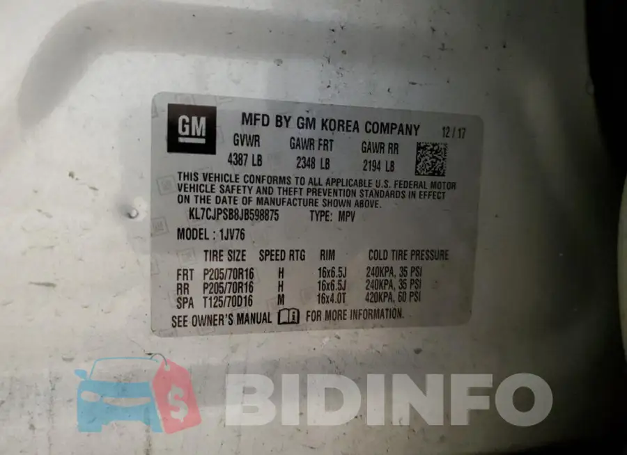 KL7CJPSB8JB598875 Photo# 13