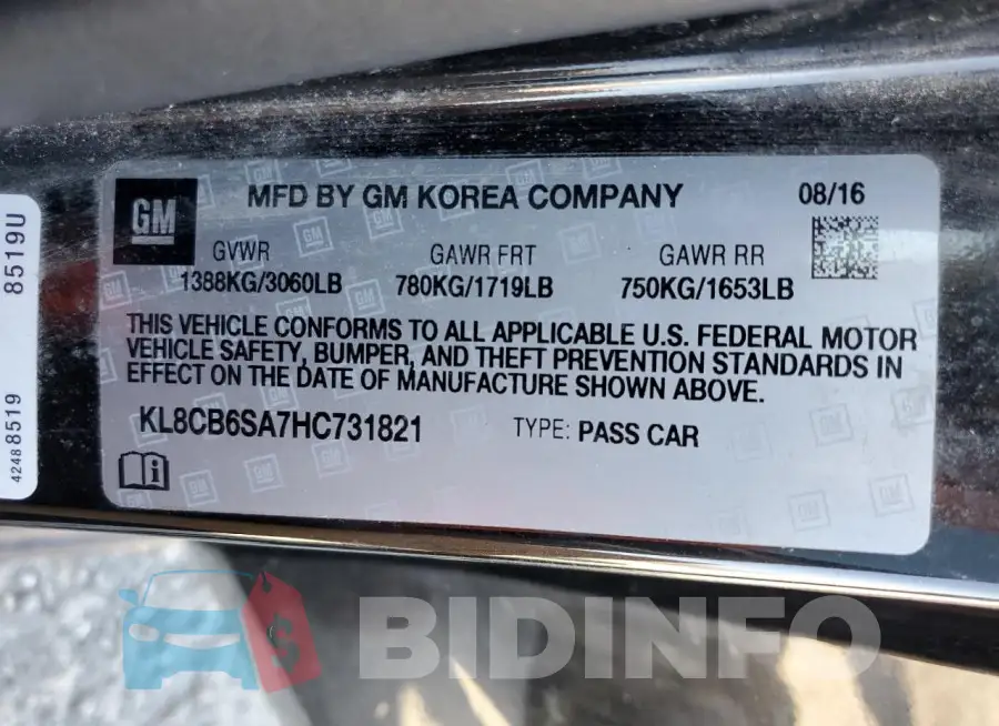 KL8CB6SA7HC731821 Photo# 12