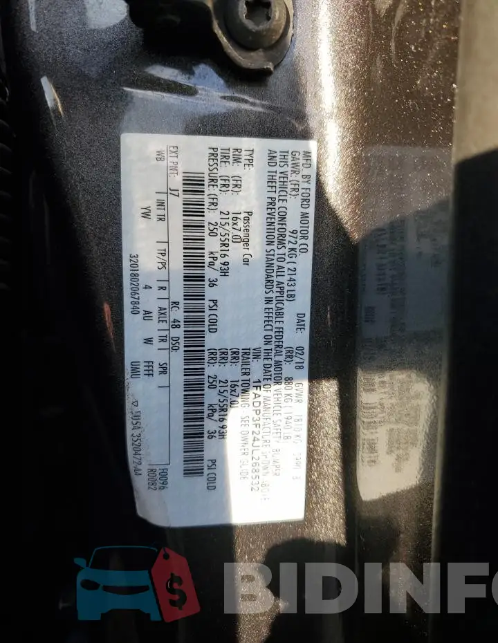 1FADP3F24JL268532 Photo# 12