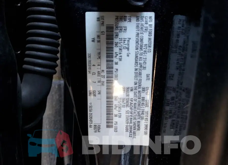 1FADP3FE8HL289632 Photo# 12