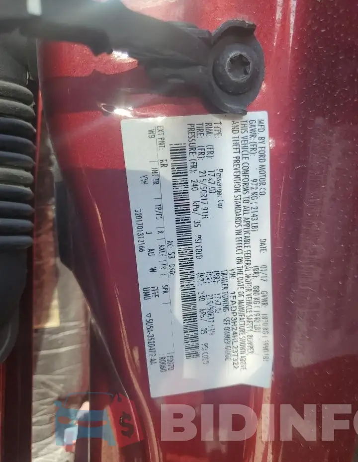 1FADP3H24HL237322 Photo# 12