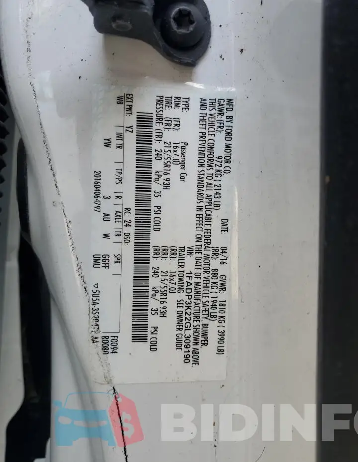 1FADP3K22GL309190 Photo# 12