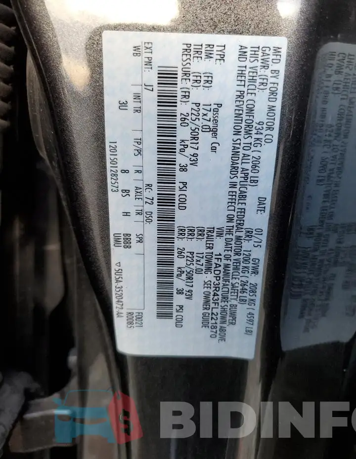 1FADP3R43FL221870 Photo# 12