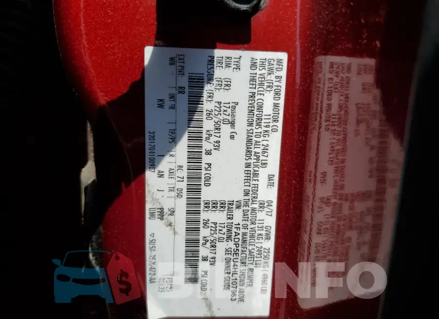 1FADP5EU4HL107963 Photo# 12
