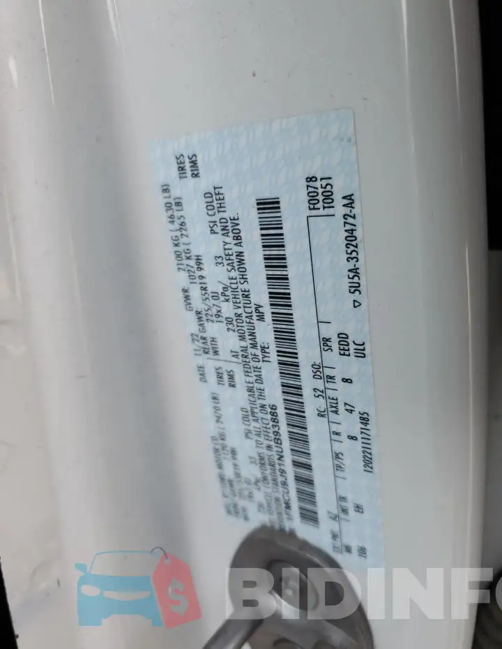 1FMCU9J91NUB93886 Photo# 13