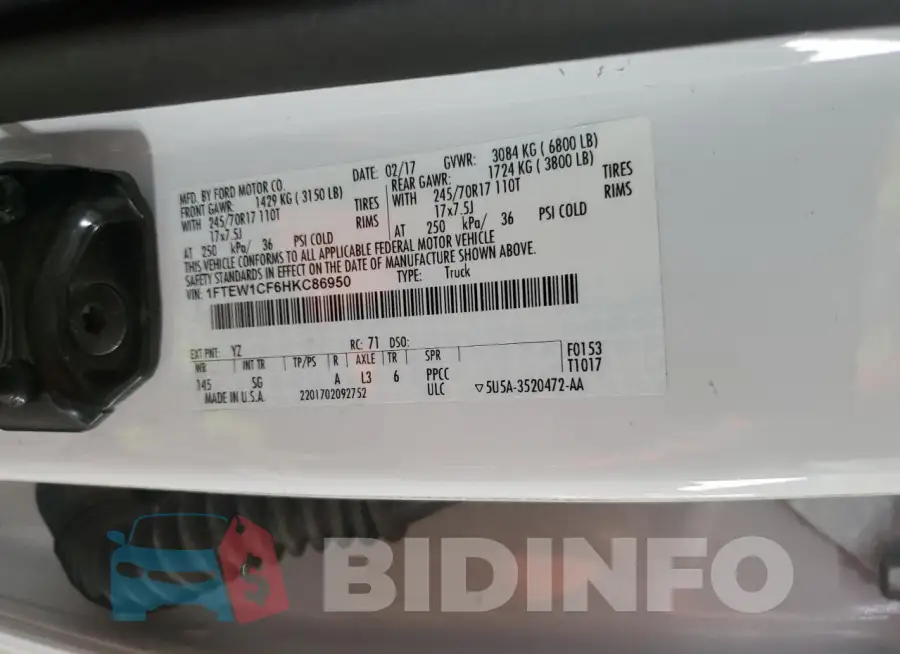 1FTEW1CF6HKC86950 Photo# 12