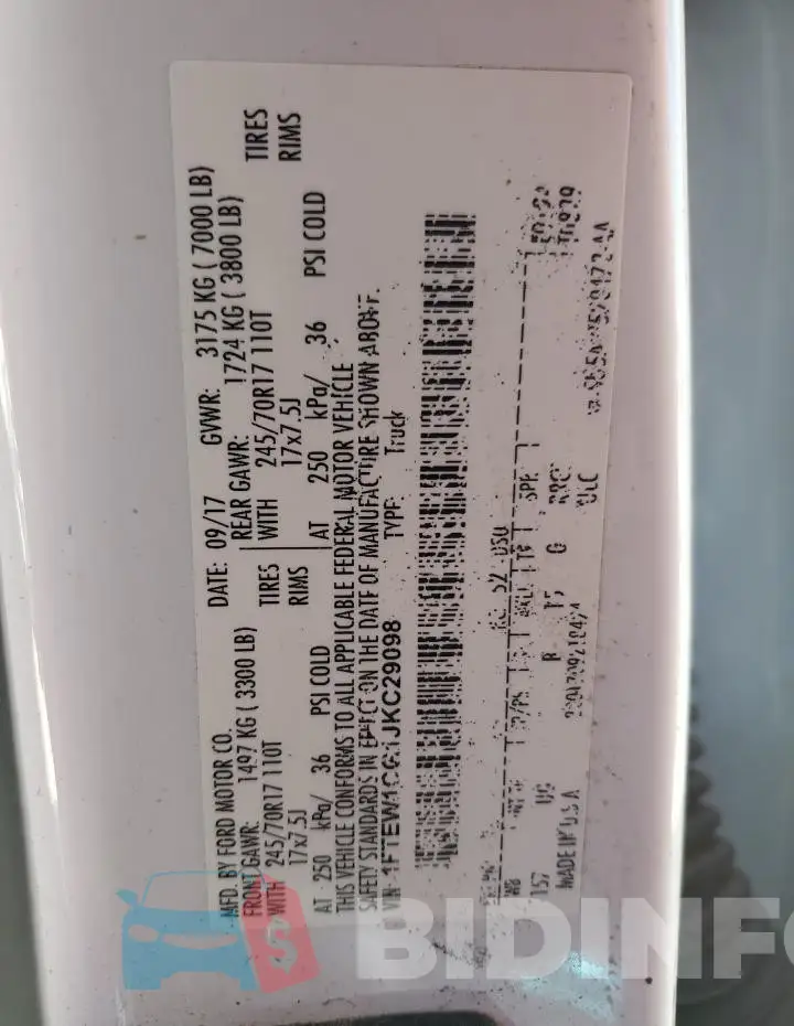 1FTEW1CG1JKC29098 Photo# 12
