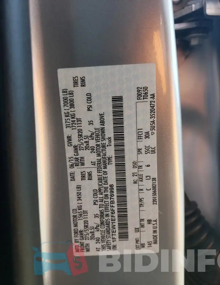 1FTEW1EF6FFB76998 Photo# 12