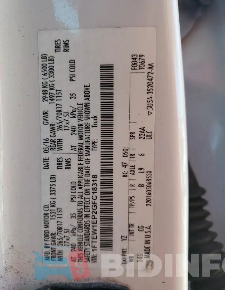 1FTEW1EP2GFC18318 Photo# 12