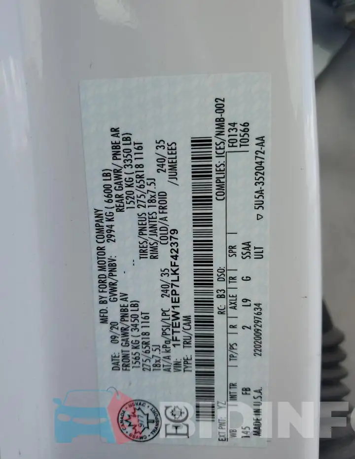 1FTEW1EP7LKF42379 Photo# 12