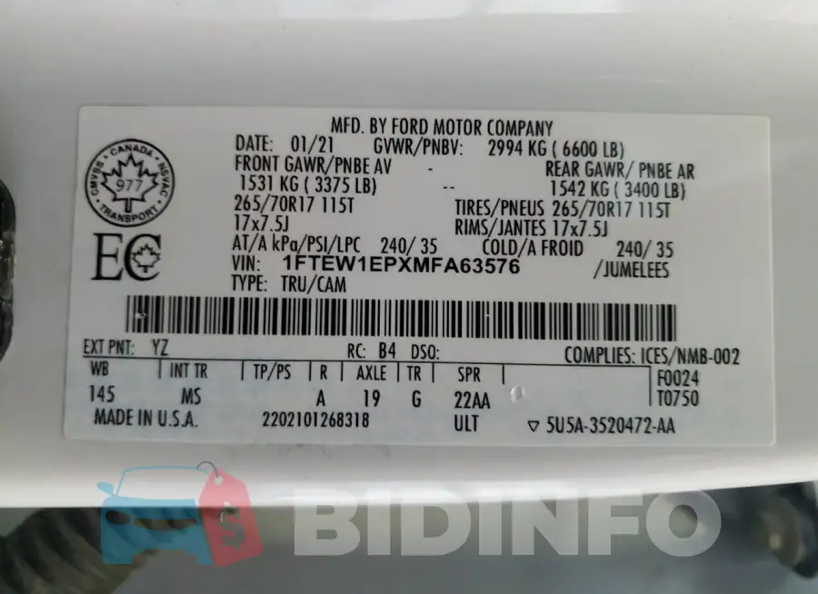 1FTEW1EPXMFA63576 Photo# 12