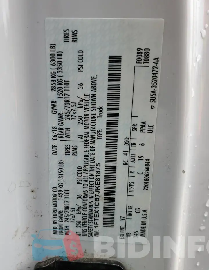 1FTEX1CB7JKE81875 Photo# 13
