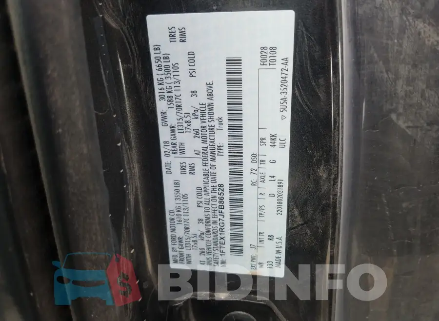 1FTEX1RG7JFB86528 Photo# 10